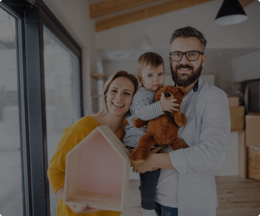 Happy Family in Their New Home