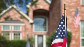 House with an American Flag