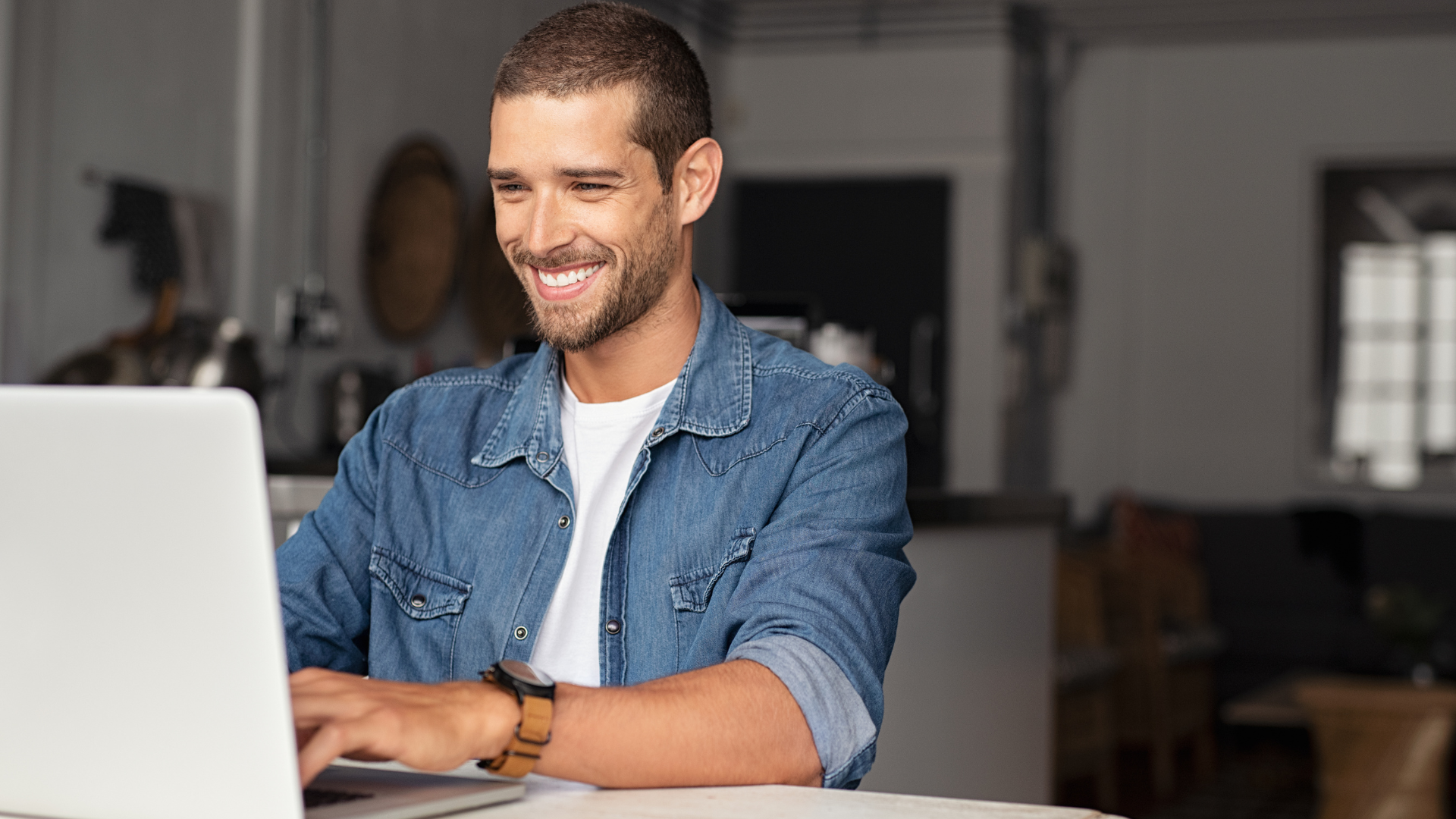 Man Shopping For Mortgage Online