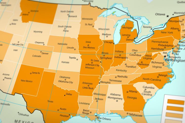 Map of the US