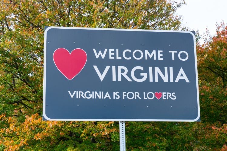 Virginia Welcome Sign